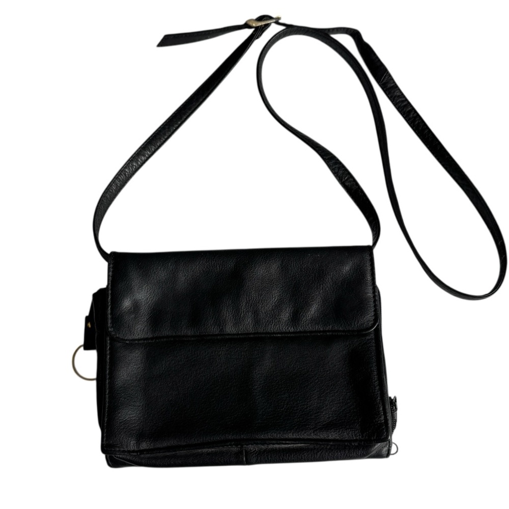 Vintage Wilsons Leather Express Black Crossbody Shoulder Bag Purse Handbag